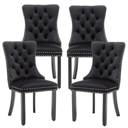 Mid Century Modern Dining Chair Set of 4 Velvet Upholstered Dining Accent Chair Farmhouse Dining Chairs with High, Customized