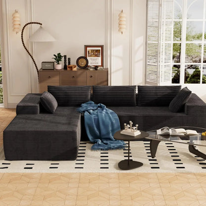 105.5" L Shape Modular Sectional Sofa for Bedroom And Living Room Deep Seat Cloud Sofa Customizable Upholstered