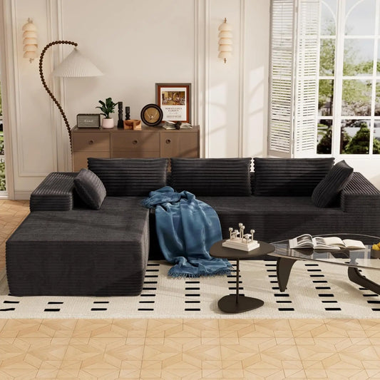 105.5" L Shape Modular Sectional Sofa for Bedroom And Living Room Deep Seat Cloud Sofa Customizable Upholstered