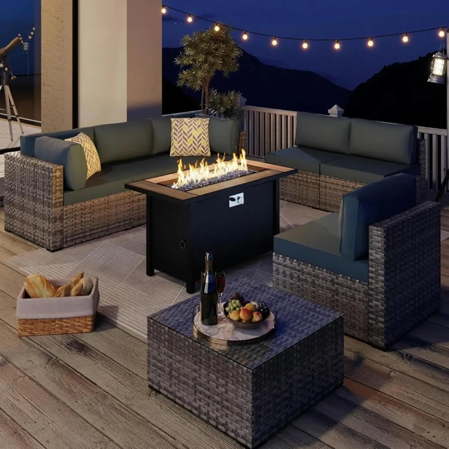45 Inch Propane Fire Pit Table, 50,000 BTU Outdoor Gas Fire Pit for Patio &amp; Backyard, 2-in-1 Firepit Dining Table, Customized