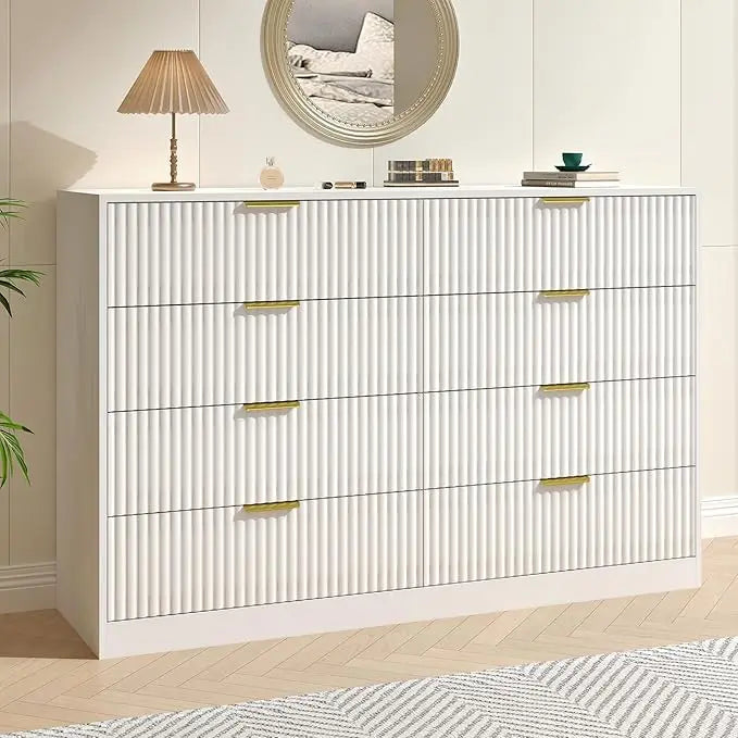 Chengwei Fluted Dresser With 8 Drawers Modern Finish