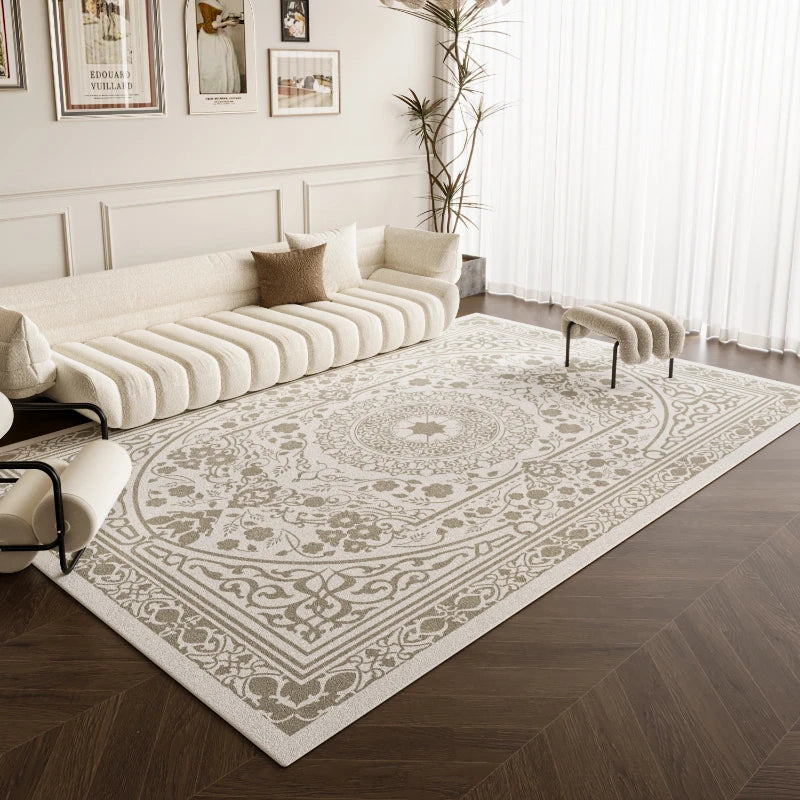 French Style Carpets for Living Room Light Luxury Bedroom Decor Carpet Thickend Plush Lounge Floor Mat Washable Bedside Soft Rug