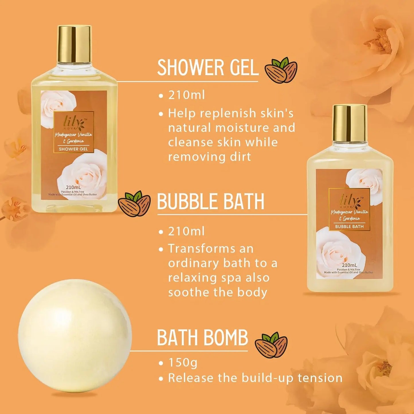 17-Piece Vanilla Bath & Body Gift Set for Women - Spa Basket with Luxurious Essentials, Perfect for Holidays and Self-Care