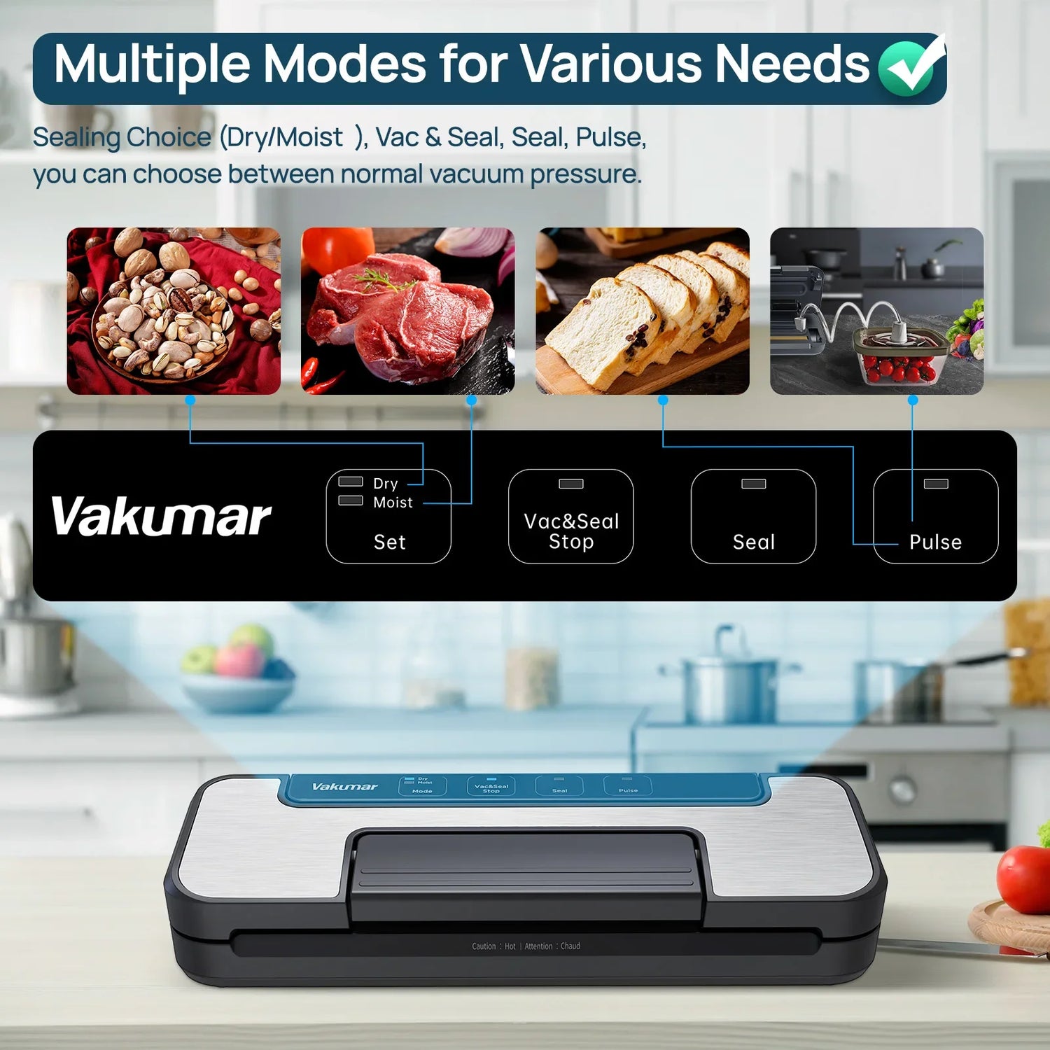 Vakumar VH1506 Vacuum Sealer Machine With Automatic Locking Handle