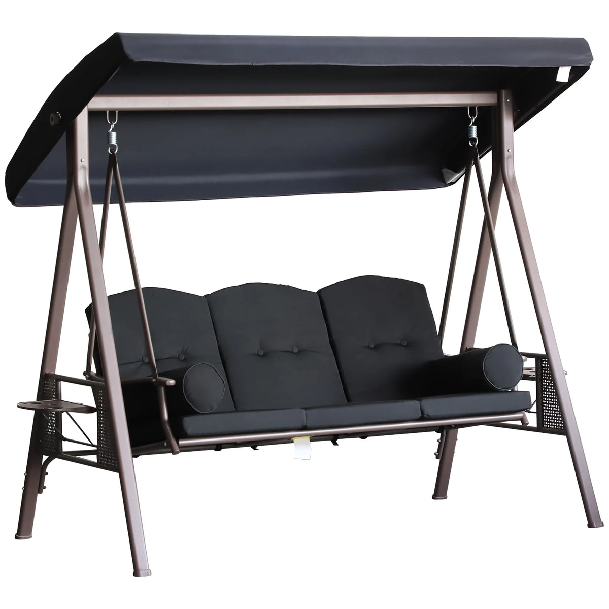 Outsunny Outdoor Canopy Cushioned Patio Glider Swing Bench