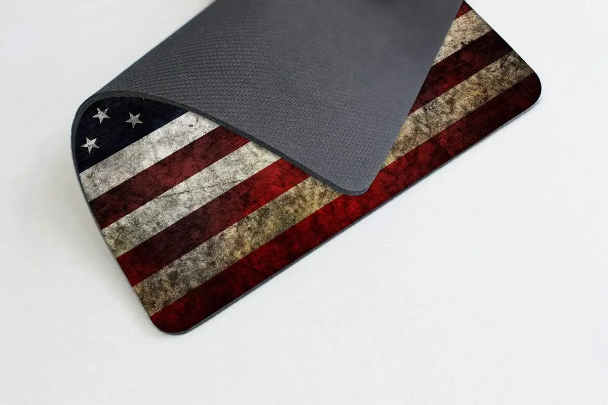 USA Flag Mousepad with Non-Slip Rubber Base for Computer Laptop Office Desk Accessories