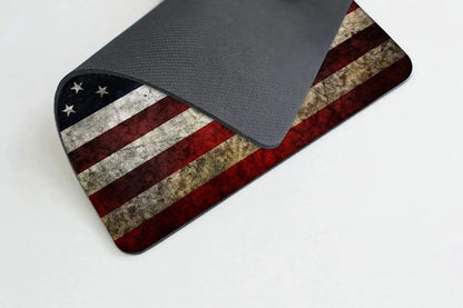 USA Flag Mousepad with Non-Slip Rubber Base for Computer Laptop Office Desk Accessories