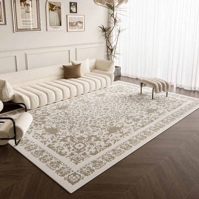 French Style Carpets for Living Room Light Luxury Bedroom Decor Carpet Thickend Plush Lounge Floor Mat Washable Bedside Soft Rug