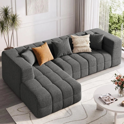 Boneless Modular Sectional Sofa With Chaise And Flexible Seating Design