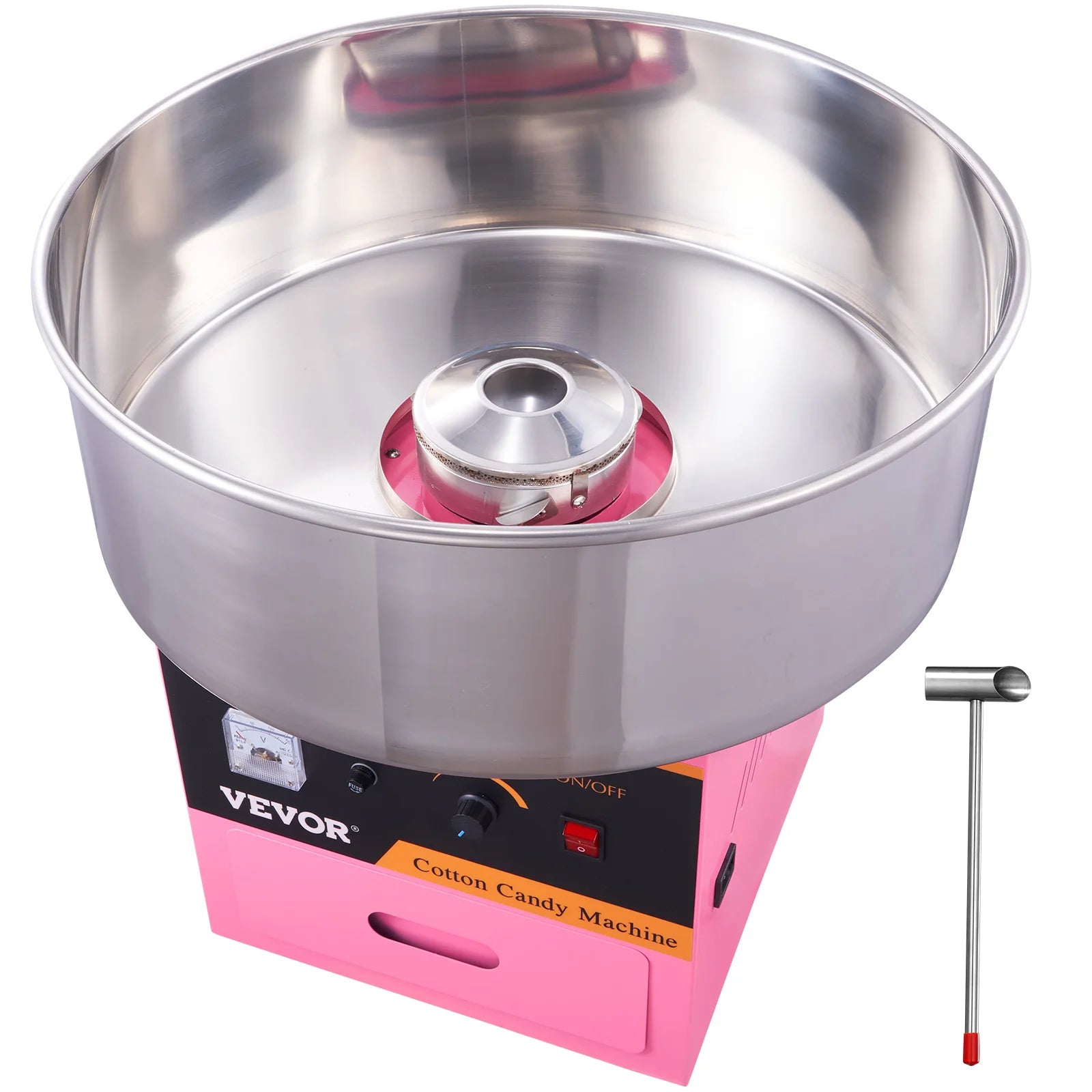 SucceBuy Electric Cotton Candy Machine Commercial Floss Maker with Stainless Steel Bowl Sugar Scoop Drawer for Birthday Party