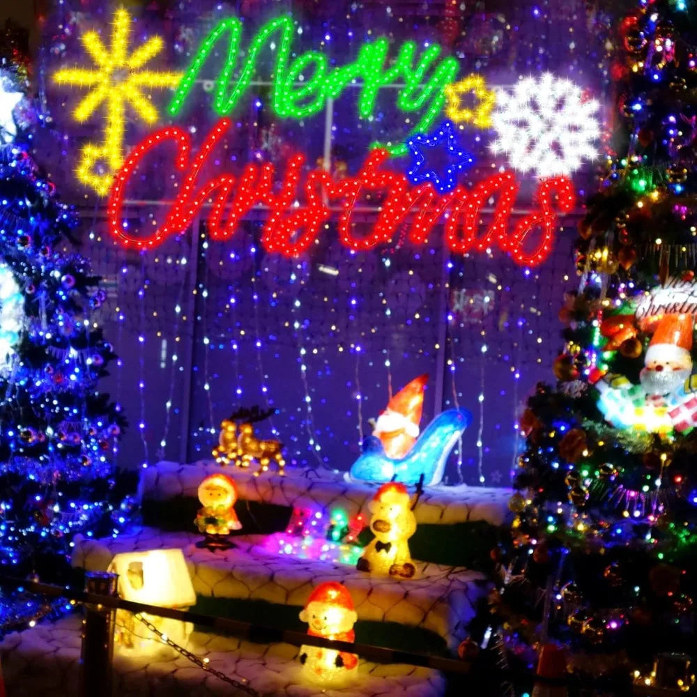 XMSJ LED Neon Christmas Sign Illuminated Outdoor Yard Decoration For Seasonal Home Holiday Displays
