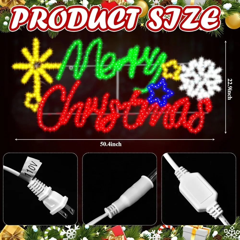 XMSJ LED Neon Christmas Sign Illuminated Outdoor Yard Decoration For Seasonal Home Holiday Displays
