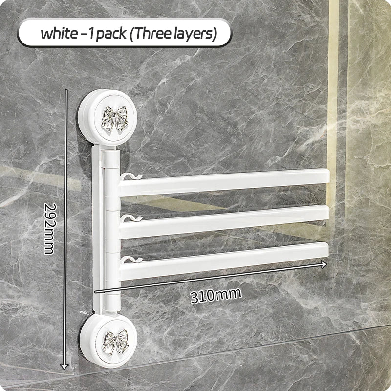 Big Red House Wall Mounted Towel Pole Rack Suction Cups