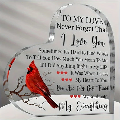 1pc, Romantic Gift, To My Love Acrylic Gift For Her Romantic Boyfriend Gifts Girlfriend Love Cute Gifts Ideas Anniversary Valent