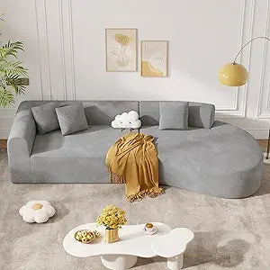 126" Oversized Modular Sectional Sofa, Modern Cloud Curved Couch with Deep Seat, Upholstered Corduroy Couches for Living Room, N