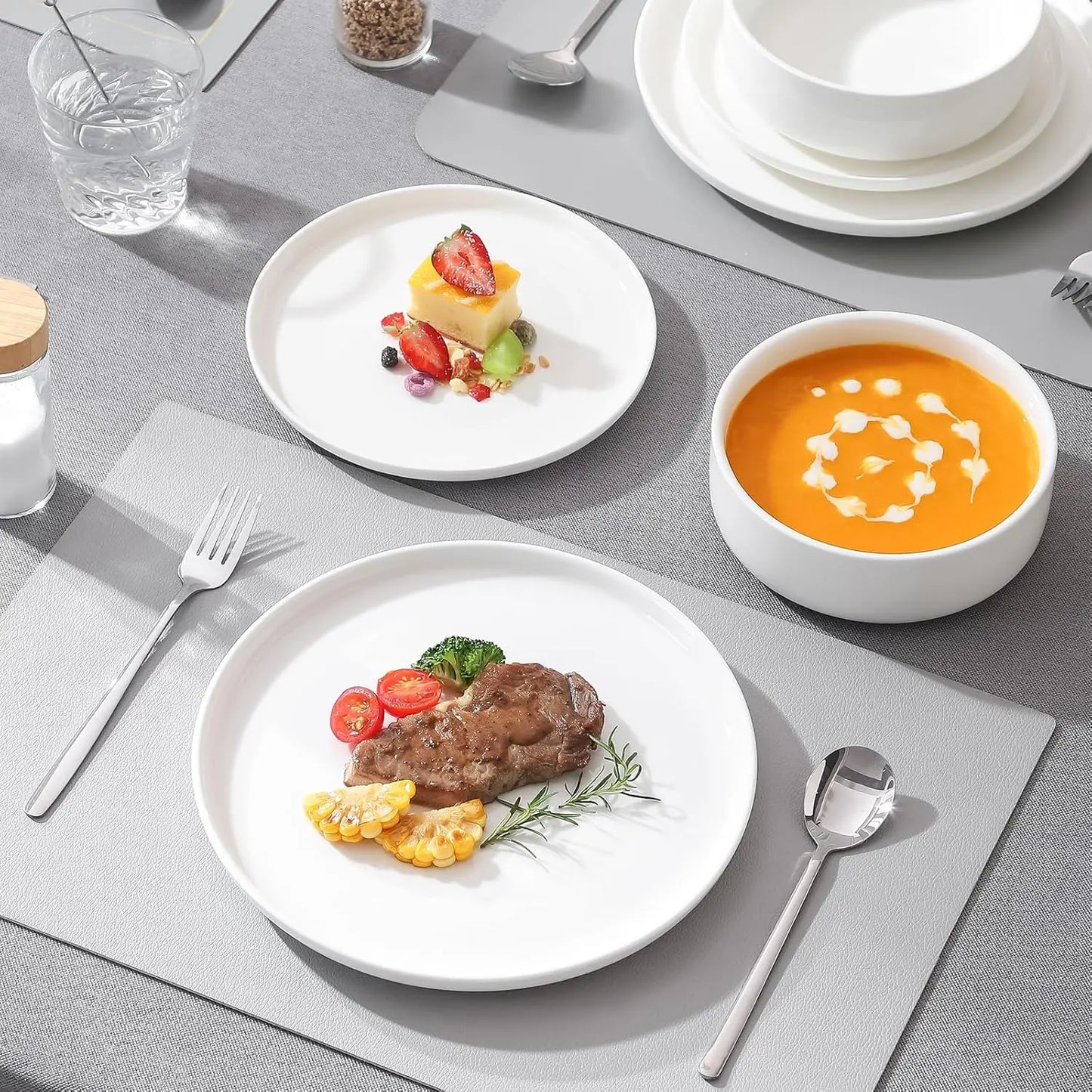 12-Piece Porcelain Dinnerware Set for 4 Microwave and Dishwasher Safe