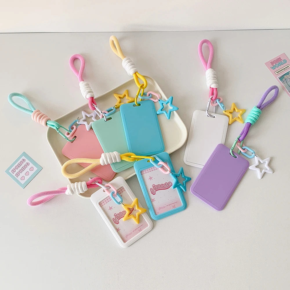 Kpop Photocard Holder Keychain Y2K PhotoCard Holder Kpop Charm Holders Kawaii Photo Card Keychain