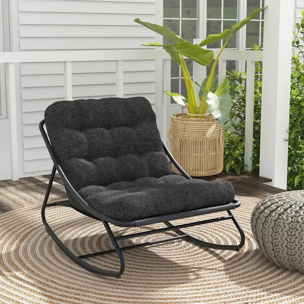 Samba Outdoor Rocking Lounge Chair With Padded Cushions