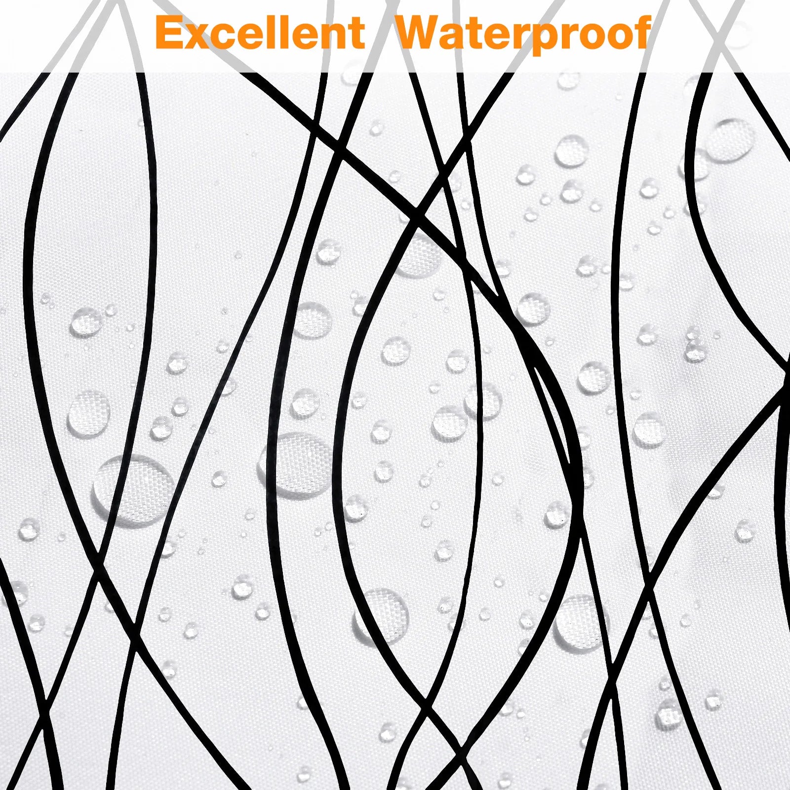 Striped Wavy Line Shower Curtain, Minimalist Waterproof Polyester Fabric Shower Curtain Set with 12 Hooks, Bathroom Decorative
