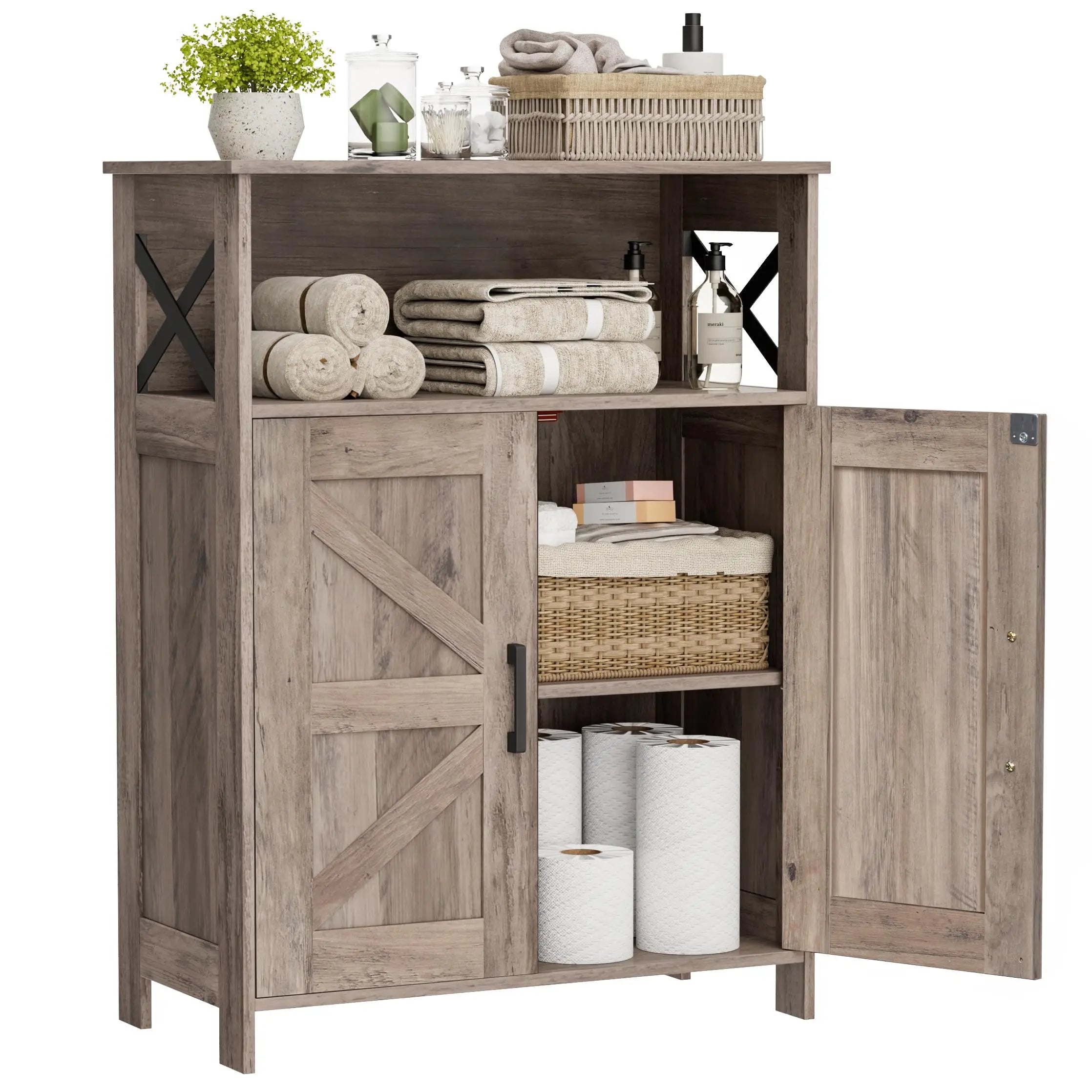 Bathroom Storage Cabinet With 2 Doors, Toilet Paper Cabinet With Adjustable Shelves, Small Bathroom Cabinet Fo