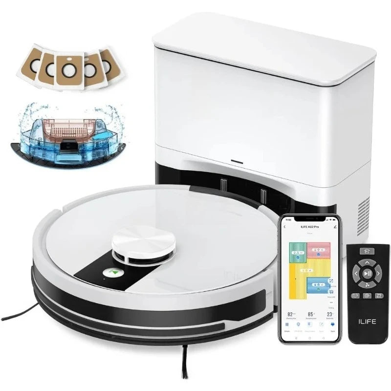 Furniture.A12 Pro Robot Vacuum and Mop Combo, Self Emptying Station for 60 Days, LiDAR Navigation,  Mapping, No-Go Zones sofa