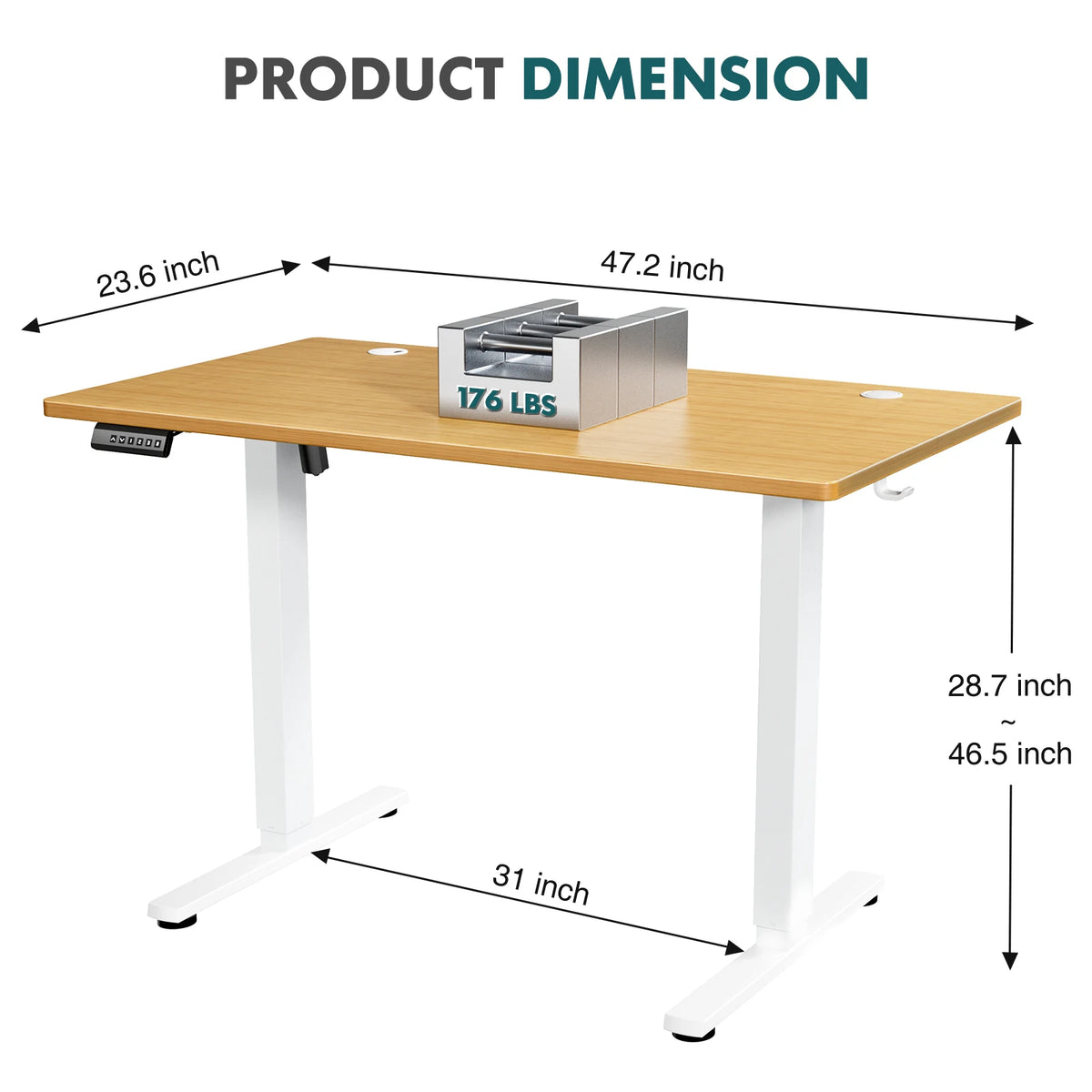 JHK Electric Height Adjustable Ergonomic Standing Desk For Home Office