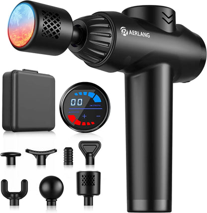 Hot &amp; Cold Deep Tissue Massage Gun with 7 Heads, Silent Percussion for Pain Relief, Perfect Birthday Gift