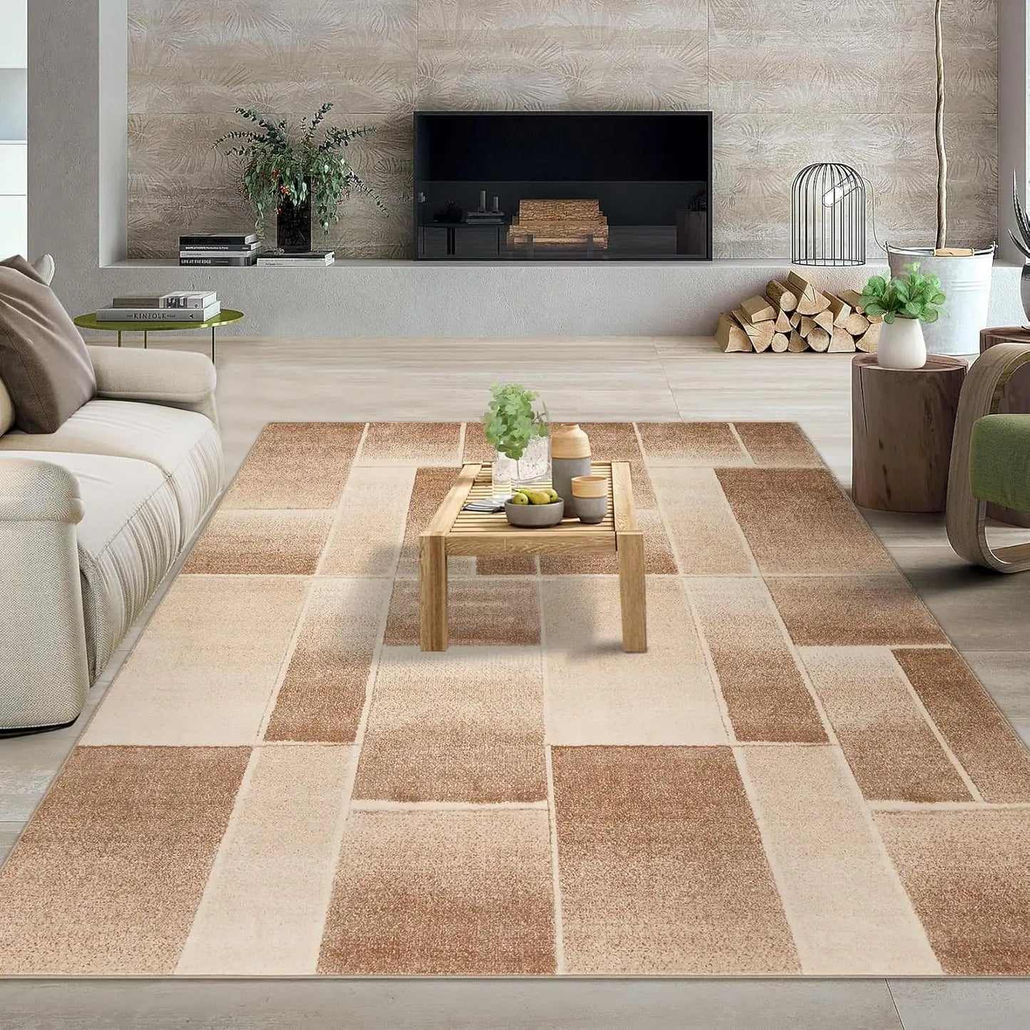 Washable Area Rugs for Living Room Modern Geometric Rug Indoor Floor Cover Accent Carpet for Bedroom Entryway