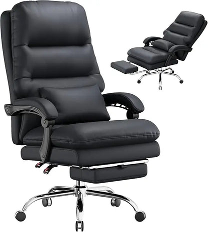 Office Chair, Big and Tall Office Desk Chair, Ergonomic Office Chair, 400LBS PU Leather Computer Chairs, Executive Chair with Fo