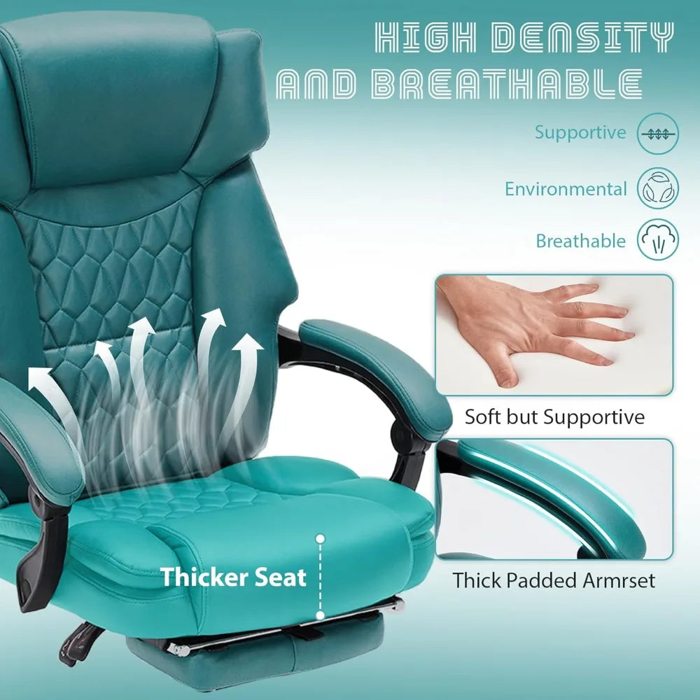 GUANGBAI Massage Office Chair With Foot Rest Vibration And Heat