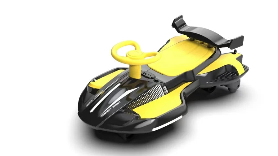 【Akeleo】12V Electric Wiggle Car with Pedal, 2 in 1 Wiggle Car Ride On Toys for Kids Ages 3 and Up, Anti-Rollover Flashing Wheels