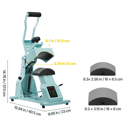SucceBuy Hat Heat Press Machine with 2/4pcs Interchangeable Platens Precise Temperature and Time Control Hat  Heat Press