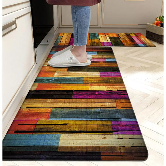 Mats for Floor Colorful kitchen rugs Cool Wooden Abstract Anti Fatigue Kitchen Mats Waterproof Floor Mats Cushioned NonSkid Stan