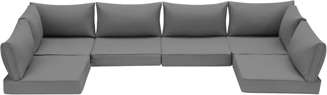 Water-Repellent Sofa Cushion for 6-Seat Rattan Wicker Sectional Patio Conversation Sets