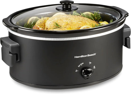 XMSJ Slow Cooker With Folding Handles 3 Heat Settings