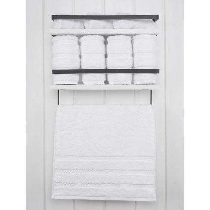 Soft and luxurious bathroom towels, 100% Turkish cotton, four-piece set, suitable for kitchen and bathroom, white.