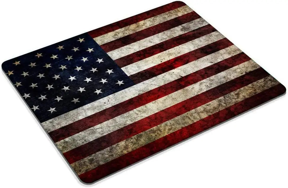 USA Flag Mousepad with Non-Slip Rubber Base for Computer Laptop Office Desk Accessories