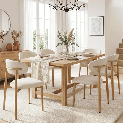 Dining Chairs Set of 4, Metal Kitchen Chairs with Modern Fabric Upholstered for Dining Room, Beige, Customized