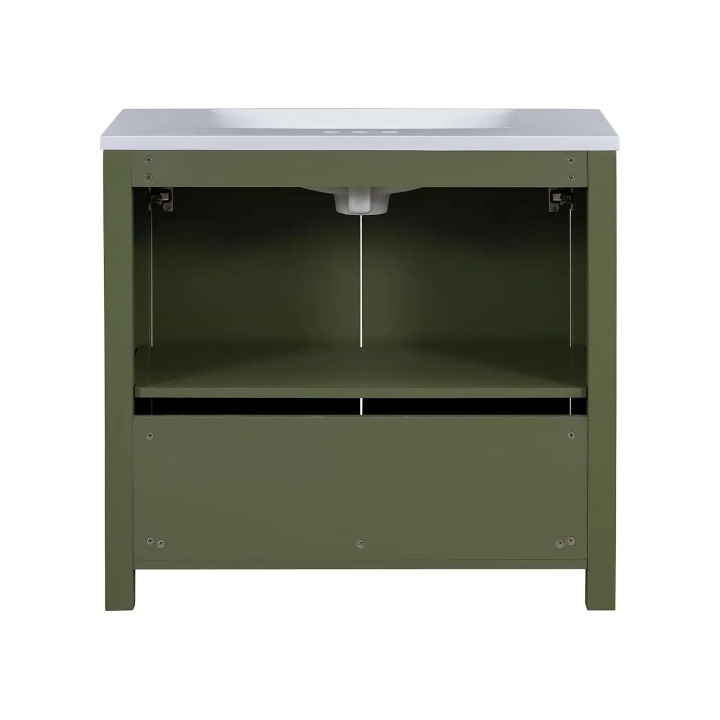 36in Free Standing Bathroom Vanity with Sink Wooden Cabinet Adjustable Shelf Ceramic Basin for Home, Customized