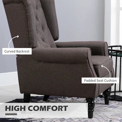 HOMCOM Button Tufted Wingback Accent Chair With Rounded Arms