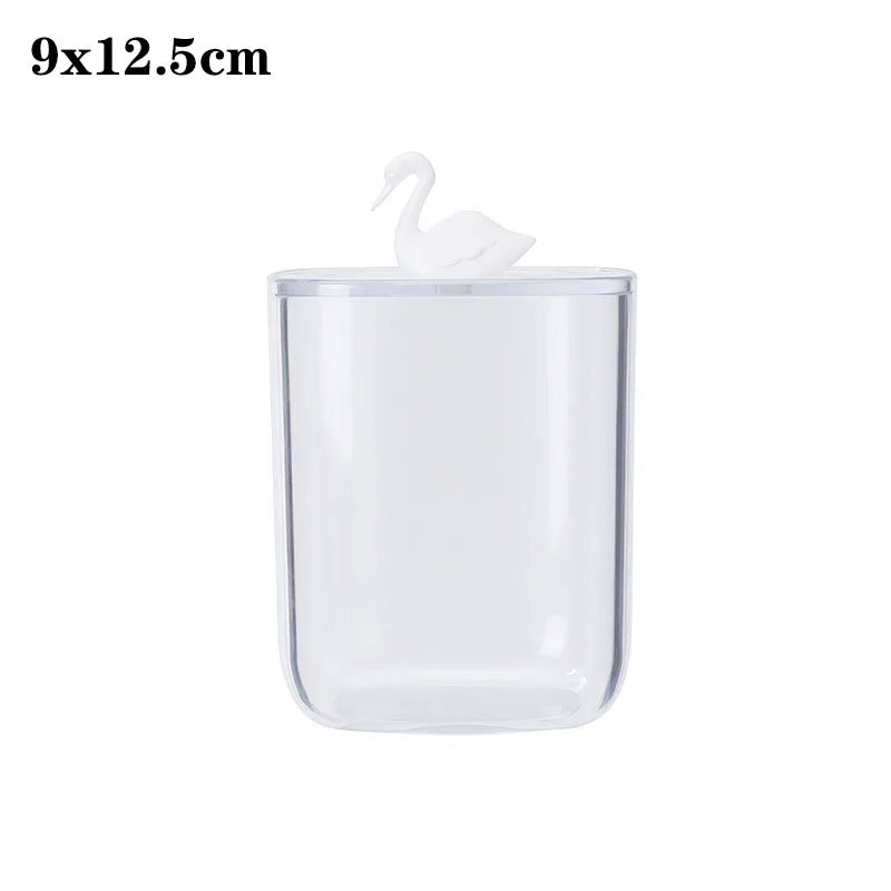 Acrylic Makeup Organizer For Cotton Swabs Jewelry And Remover Pads