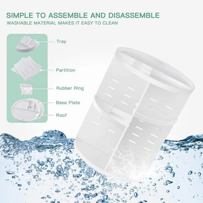 360° Rotating Makeup Organizer With 7 Trays Cosmetic Storage