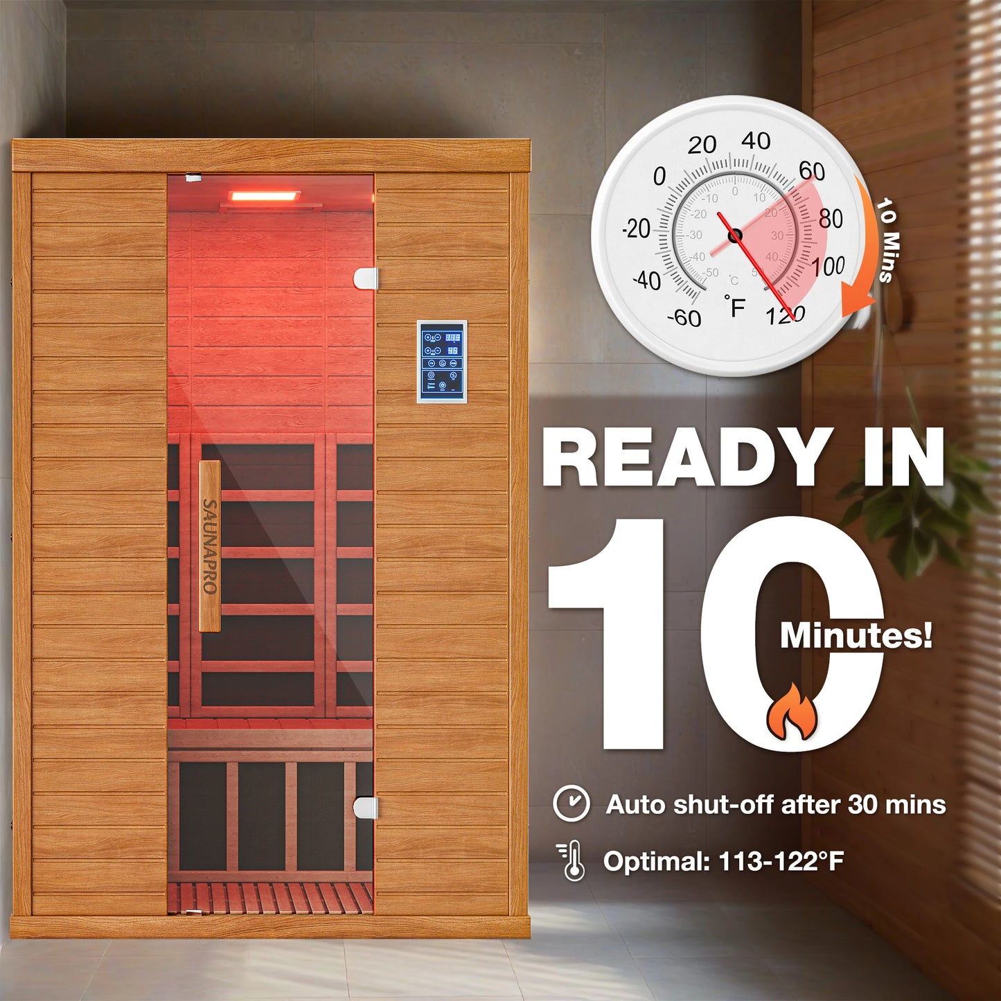 Polar Aurora Indoor Infrared Sauna With Bluetooth And WiFi Control 5 Heaters