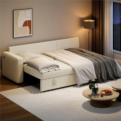 XIUWO L Shaped Sectional Sleeper Sofa Bed With Chaise Storage
