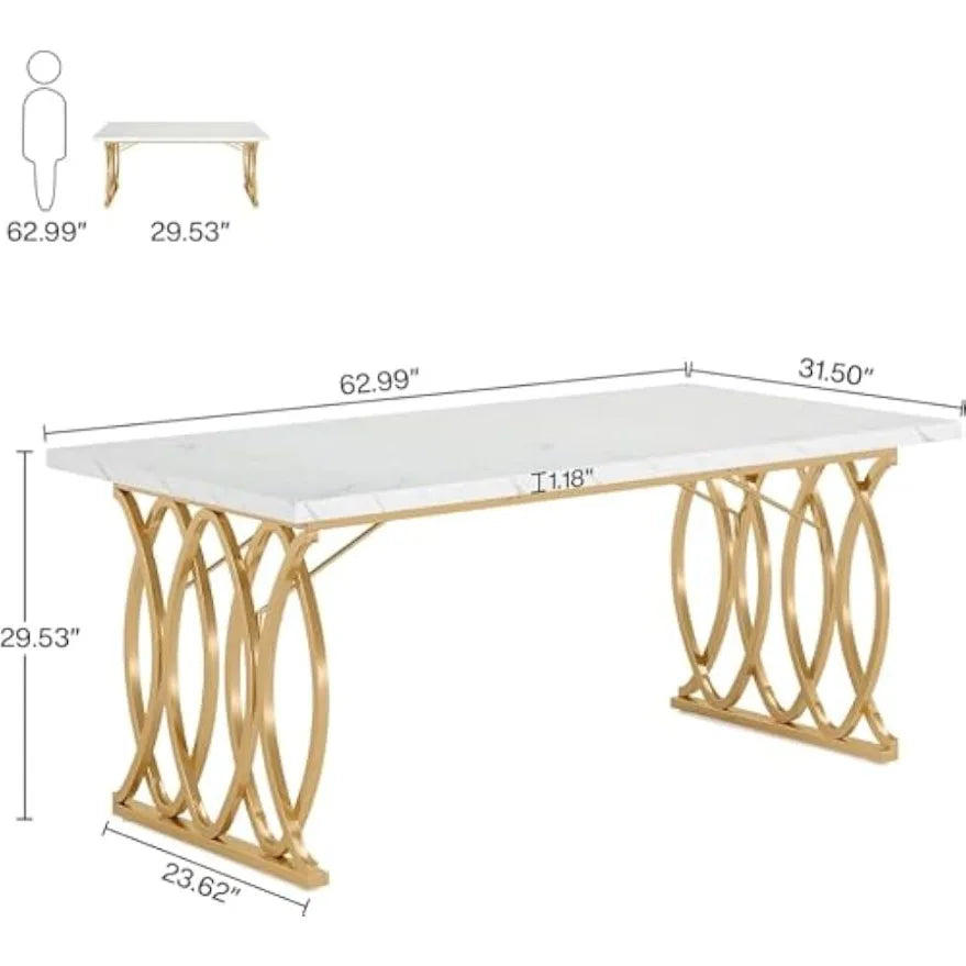 Executive Desk,Large Computer Desk, Modern Office Desk Conference Table Meeting Room Table, Business Furniture for Home Office