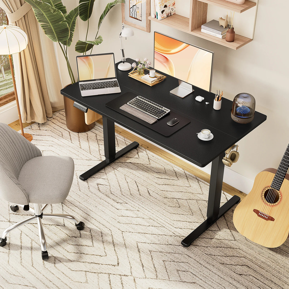 JHK Electric Height Adjustable Ergonomic Standing Desk For Home Office