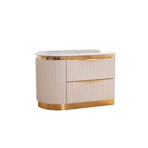 General Left Two-Drawer Wood Nightstand Minimalist