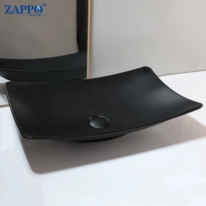ZAPPO Bathroom Vessel Sink With Drain Bathroom Stone Resin Washbasin Round Above Counter Bowl Sinks for Bar Hotel (No Faucet)