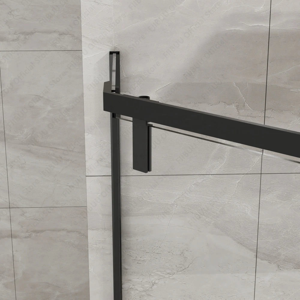 FIIBUU FramelessShowerDoor Neo Angle Shower Door TemperedGlass Enclosure System Premium