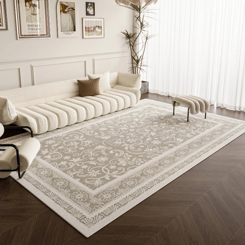 French Style Carpets for Living Room Light Luxury Bedroom Decor Carpet Thickend Plush Lounge Floor Mat Washable Bedside Soft Rug